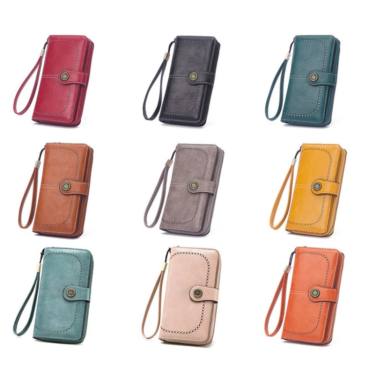 Women Zipper Long Money Clip Capacity Clutch Bag