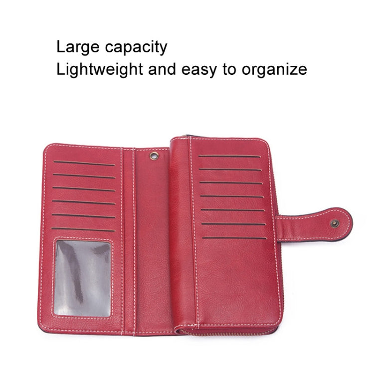 Women Zipper Long Money Clip Capacity Clutch Bag