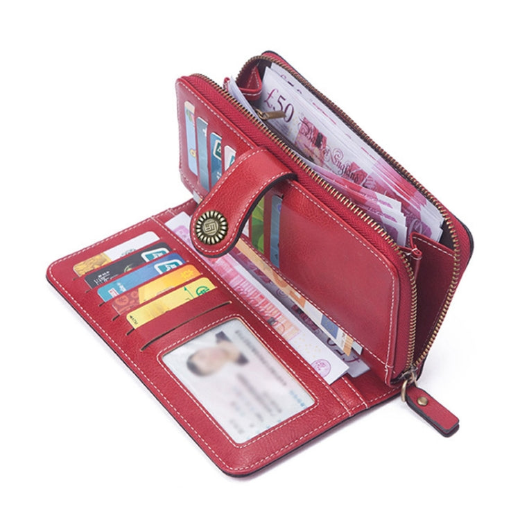 Women Zipper Long Money Clip Capacity Clutch Bag