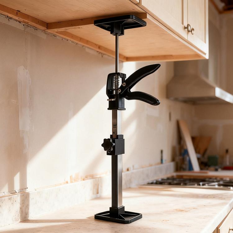 Carpenter Telescopic Decoration Support Pole Cabinet Installation Hoisting Lifting Bracket - Black