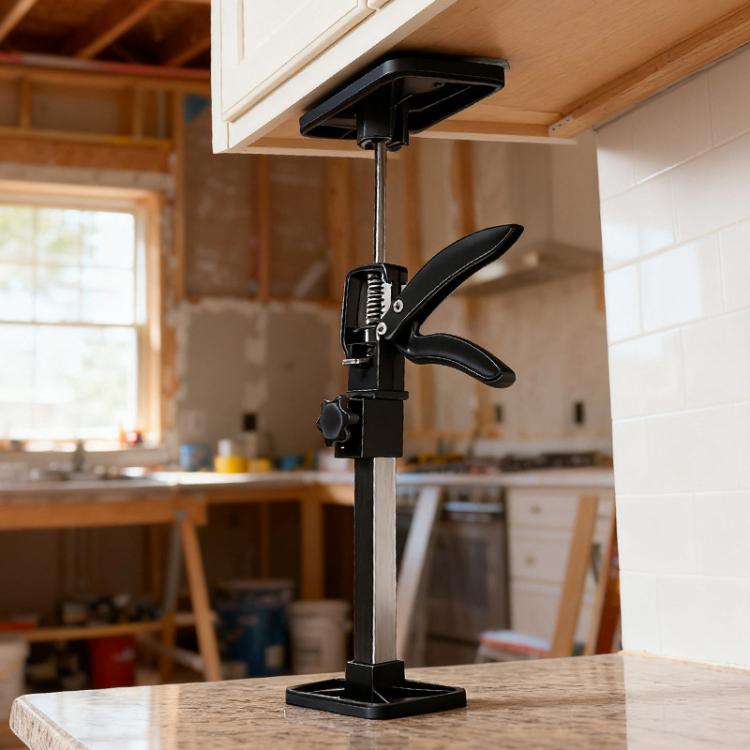 Carpenter Telescopic Decoration Support Pole Cabinet Installation Hoisting Lifting Bracket - Black