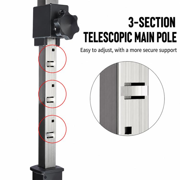 Carpenter Telescopic Decoration Support Pole Cabinet Installation Hoisting Lifting Bracket - Black