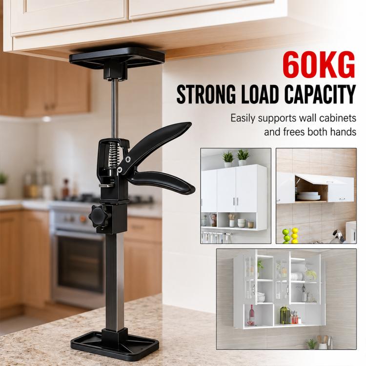 Carpenter Telescopic Decoration Support Pole Cabinet Installation Hoisting Lifting Bracket - Black
