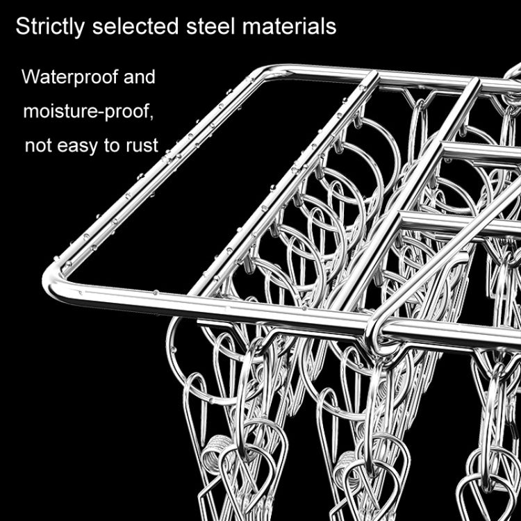 Square Socks Drying Hanger Stainless Steel Multifunctional Windproof Drying Rack, Style: 35x27cm 30 Clips