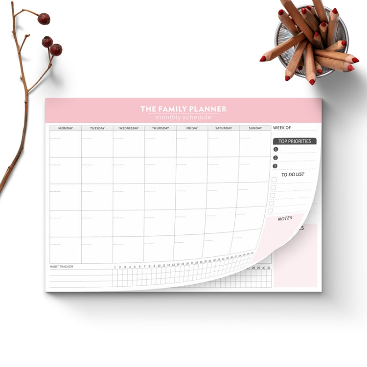 Tear-Off English Notebook Time Management Handbook Student Weekly Planner
