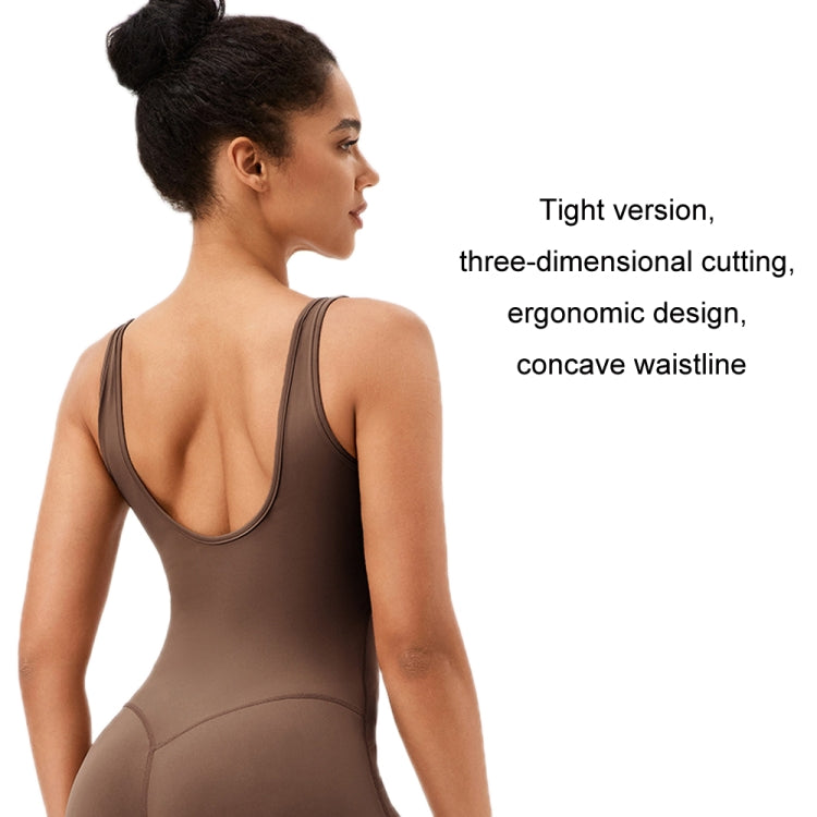 Sports Tight Hip-Lifting Yoga Bodysuit With Chest Pad, Size: S