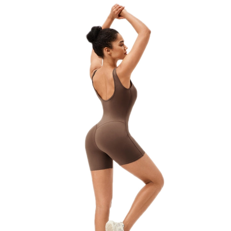 Sports Tight Hip-Lifting Yoga Bodysuit With Chest Pad, Size: XXL