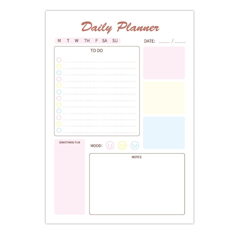 A5 120 Pages Magnetic Day Planner Sticky Note Book Tearable Notebook Management Workbook, Color: Vertical Colorful