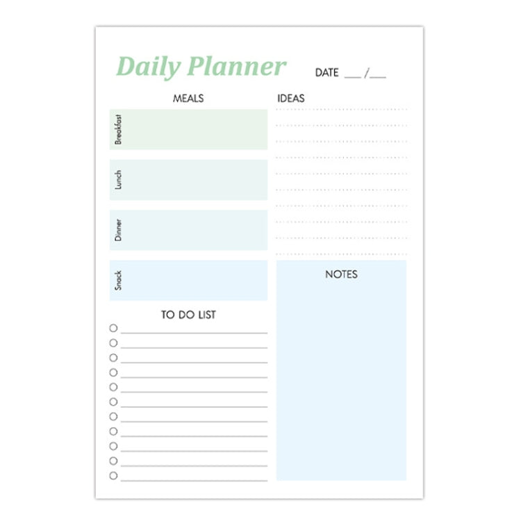 A5 120 Pages Magnetic Day Planner Sticky Note Book Tearable Notebook Management Workbook, Color: Vertical Grass Green