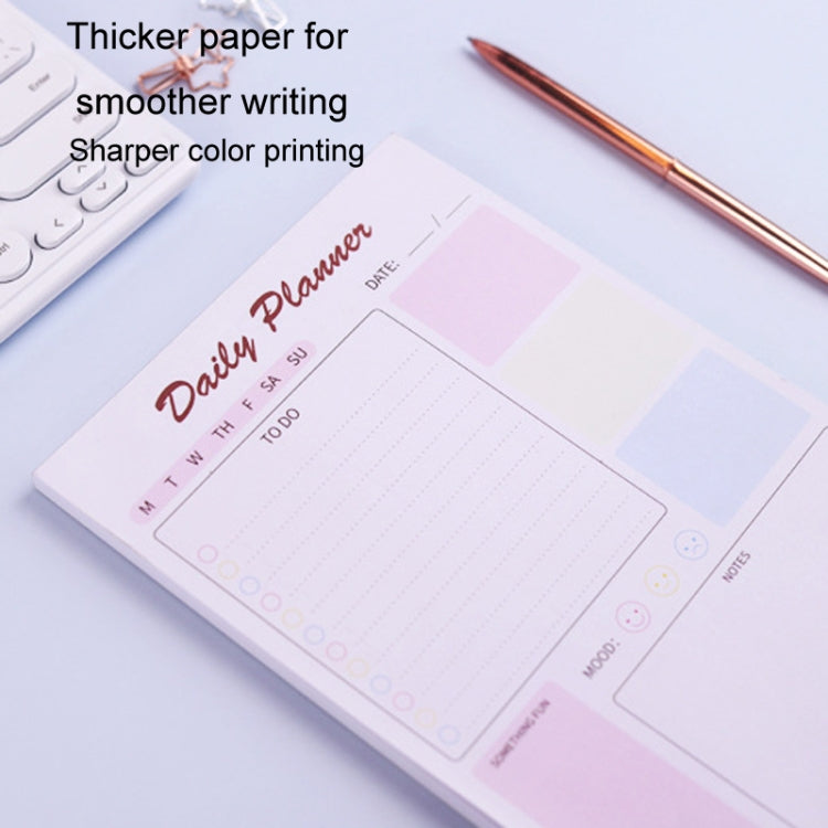 A5 120 Pages Magnetic Day Planner Sticky Note Book Tearable Notebook Management Workbook, Color: Horizontal Haze Blue