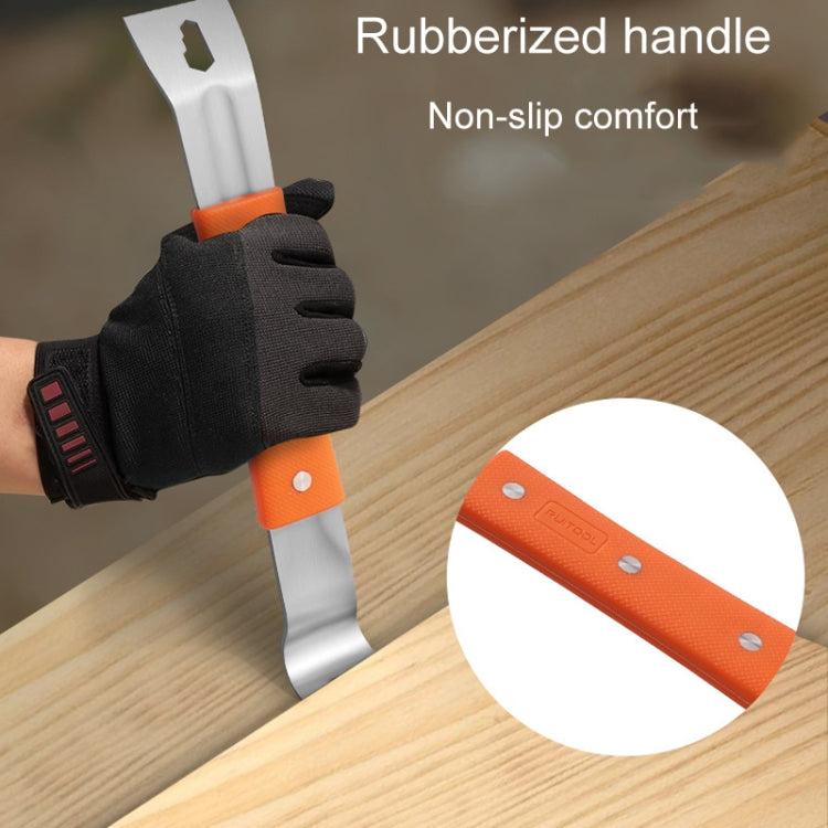 RUITOOL Stainless Steel Pry Bar Multi-Purpose Scraper Woodworking Decoration Non-Slip Nailer - Orange