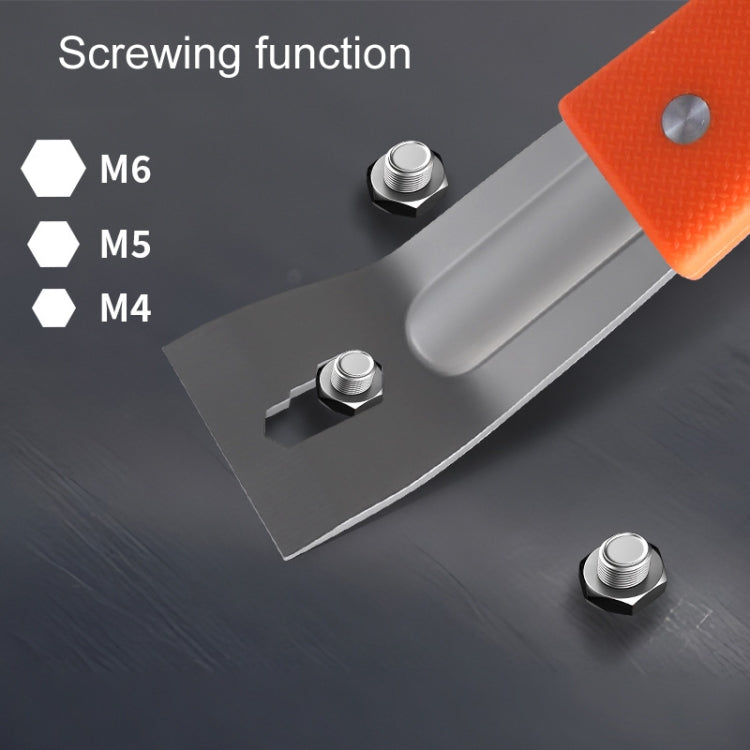 RUITOOL Stainless Steel Pry Bar Multi-Purpose Scraper Woodworking Decoration Non-Slip Nailer - Orange