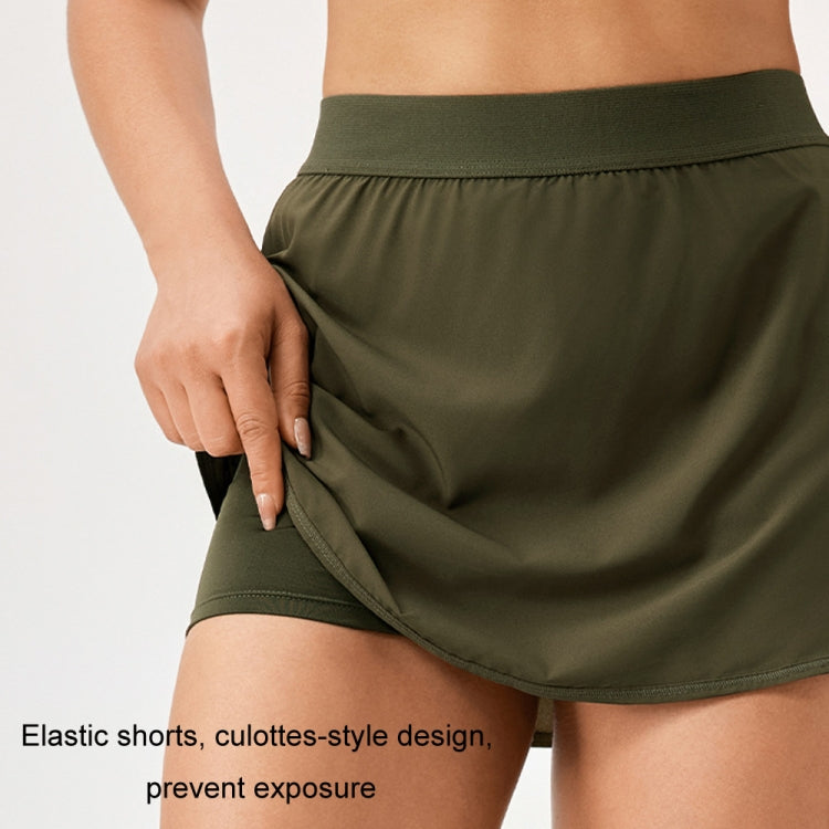 Women Sports Fake Two-Piece Quick-Drying Breathable Fitness Yoga Skirt Pants, Size: M