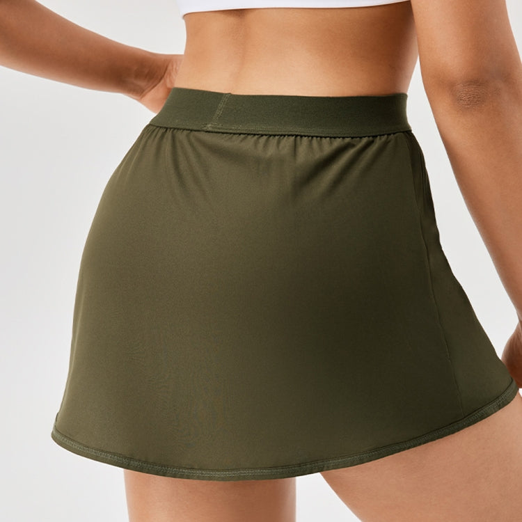 Women Sports Fake Two-Piece Quick-Drying Breathable Fitness Yoga Skirt Pants, Size: M