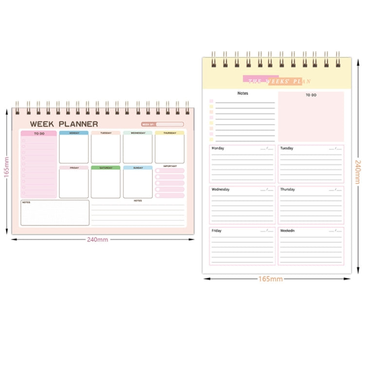 A5 Weekly Planner Notebook Waterproof Planner Coiled Clocking Memo, Style: Vertical White