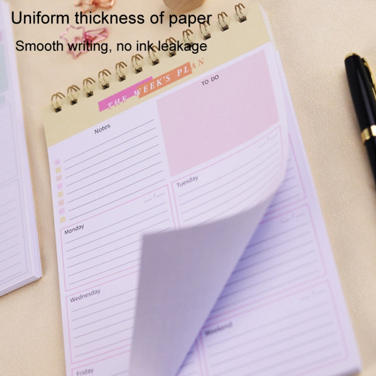 A5 Weekly Planner Notebook Waterproof Planner Coiled Clocking Memo, Style: Vertical White