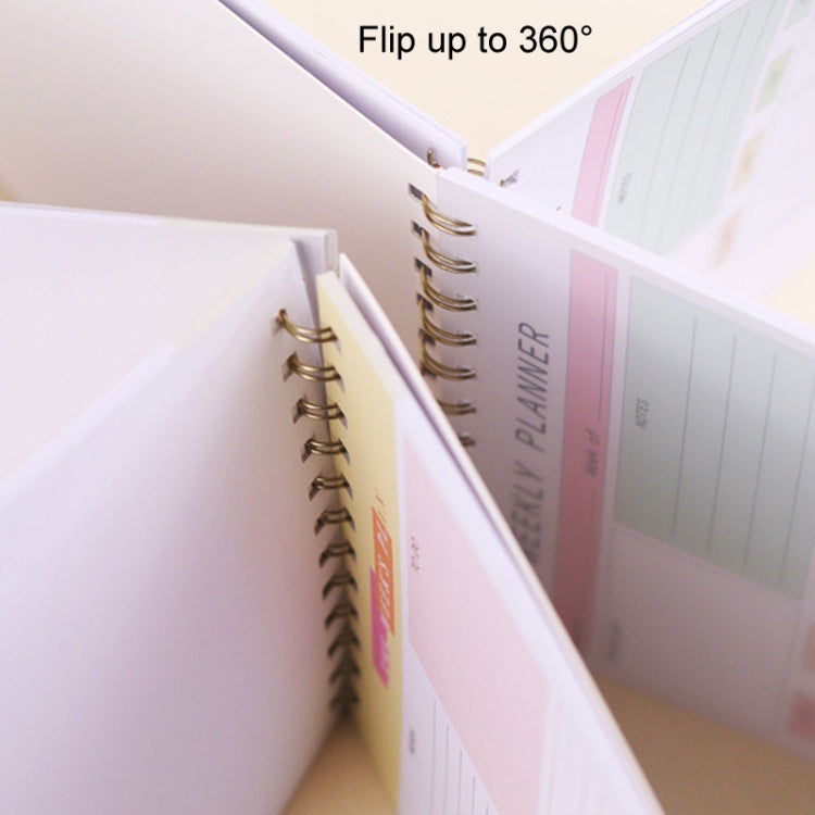A5 Weekly Planner Notebook Waterproof Planner Coiled Clocking Memo, Style: Vertical White