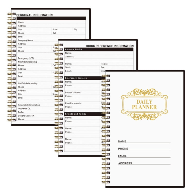 English Notebook A5 Coil Planner Work Record Time Management Agenda Book