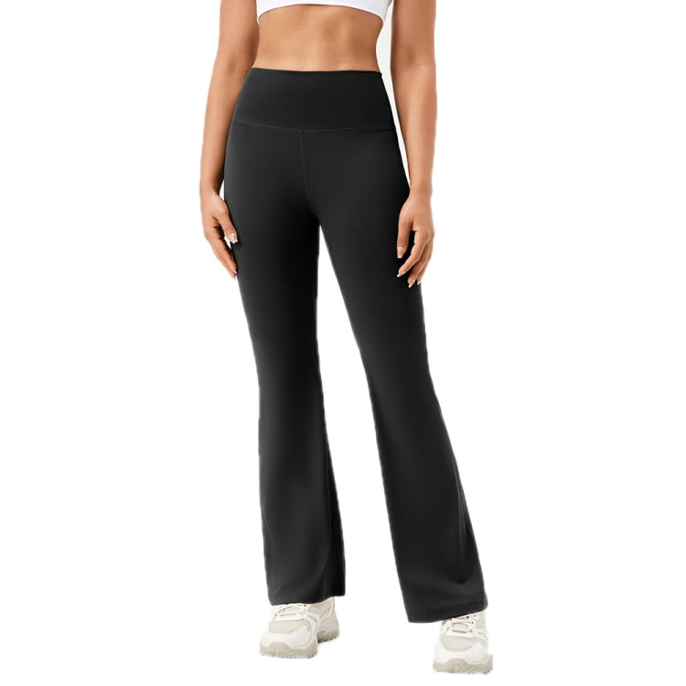 High-Waisted Hip-Lifting Elastic Quick-Drying Yoga Sports Flared Pants, Size: L