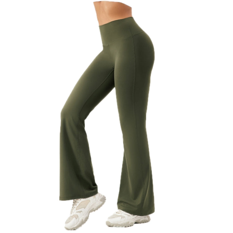 High-Waisted Hip-Lifting Elastic Quick-Drying Yoga Sports Flared Pants, Size: XXL