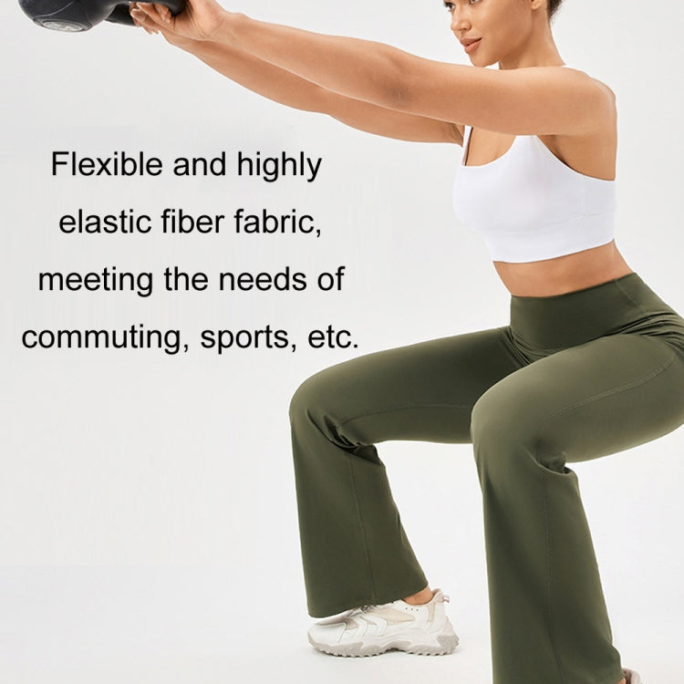 High-Waisted Hip-Lifting Elastic Quick-Drying Yoga Sports Flared Pants, Size: XXL