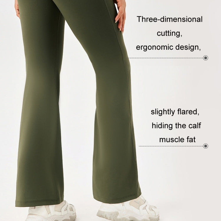 High-Waisted Hip-Lifting Elastic Quick-Drying Yoga Sports Flared Pants, Size: XXL