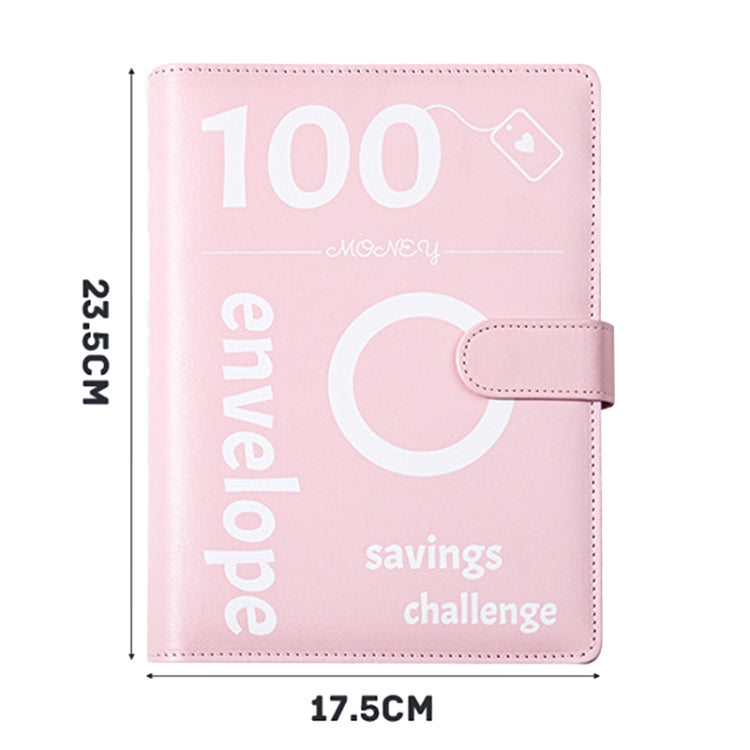 A5 100 Day Savings Challenge Envelope Budget Planner Binder Notebook Handbook, Color: Pattern Black