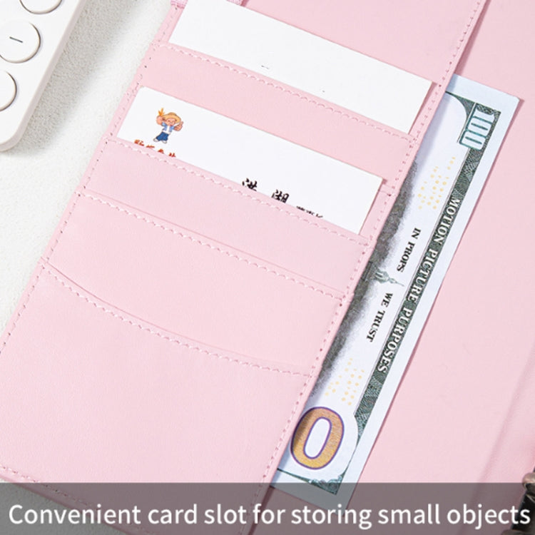 A5 100 Day Savings Challenge Envelope Budget Planner Binder Notebook Handbook, Color: Words Pink