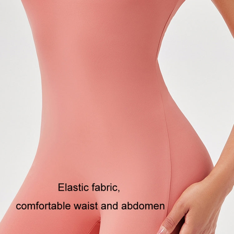 Women Square Neck Tight Quick-drying Yoga Short-sleeved Jumpsuit, Size: S