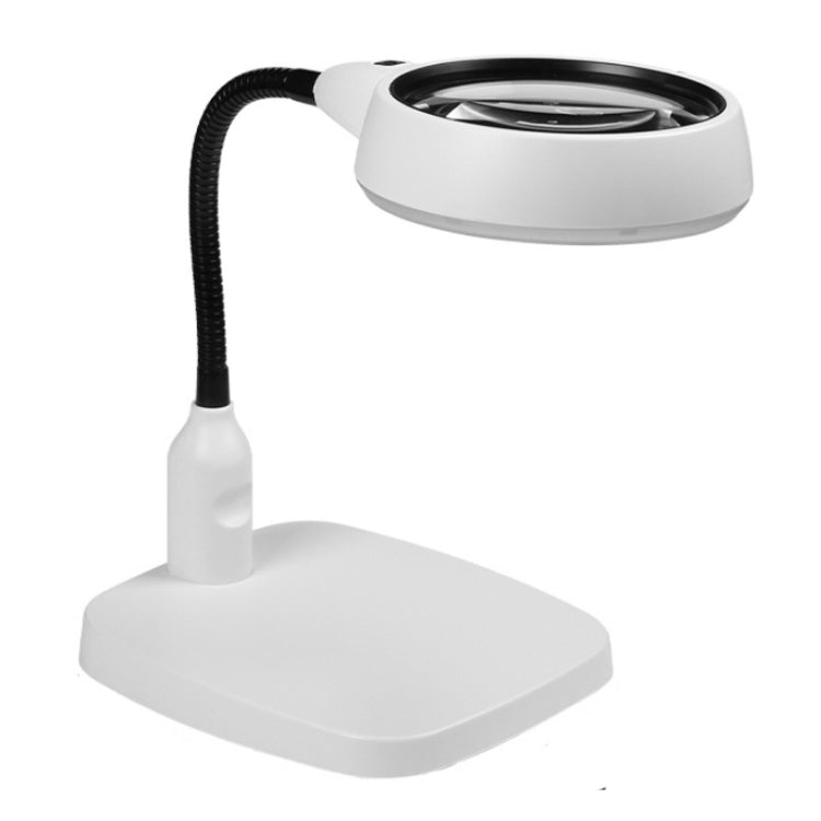 Desktop With 21 LED Lights 10X HD Reading Repair Metal Hose Magnifier