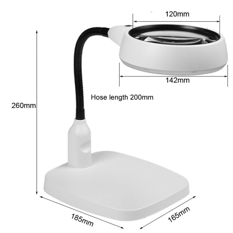 Desktop With 21 LED Lights 10X HD Reading Repair Metal Hose Magnifier