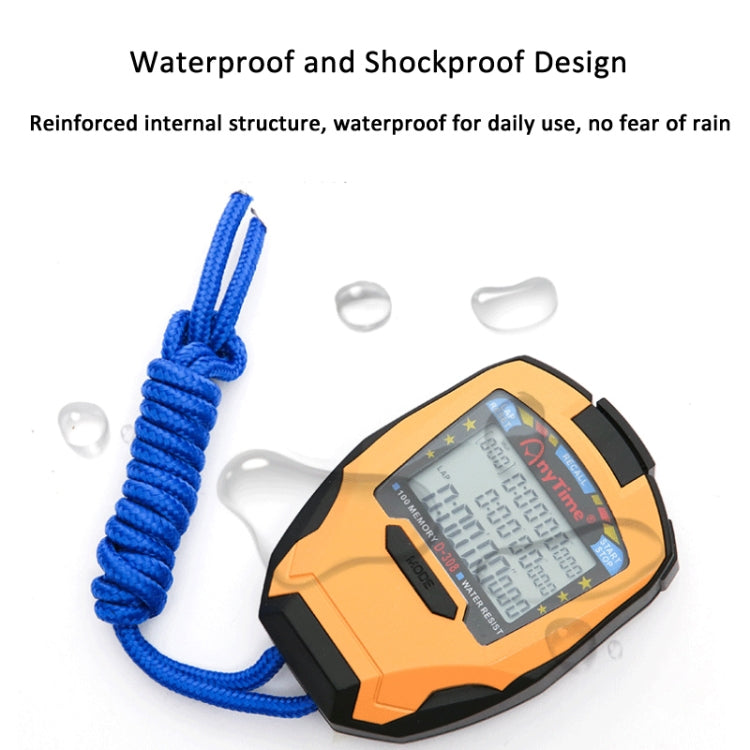 AnyTime D-308 Three Rows Sports Stopwatch 100  Lap-Memory