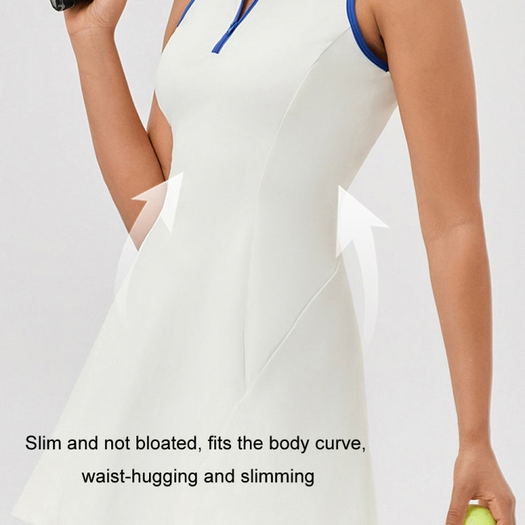 Lapel One-piece Tennis Skirt Quick-drying Breathable Waisted Sports Dress, Size: L