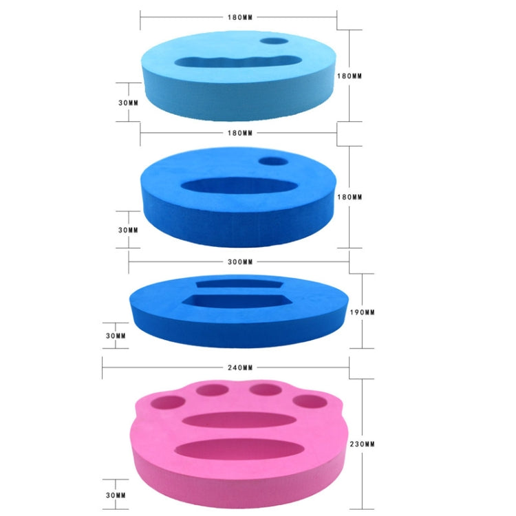 1pair Adult Children Swimming Hand Grip Floating Board Thickened Water Beater Board, Color: Round Comfort Light Blue