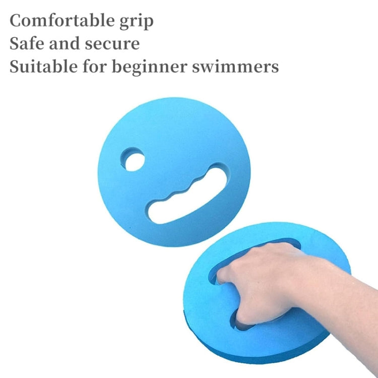 1pair Adult Children Swimming Hand Grip Floating Board Thickened Water Beater Board, Color: Oval Dark Blue
