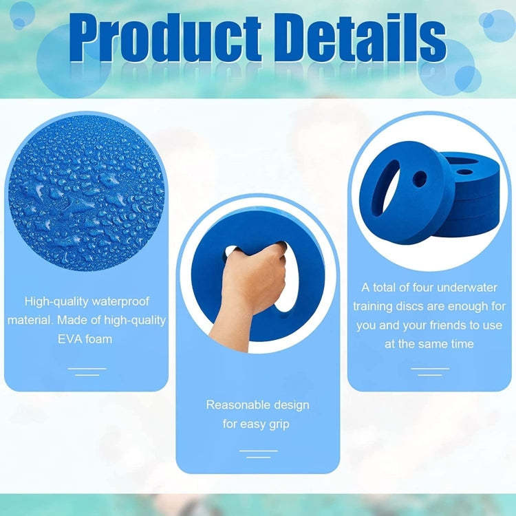 1pair Adult Children Swimming Hand Grip Floating Board Thickened Water Beater Board, Color: Round Simple Dark Blue