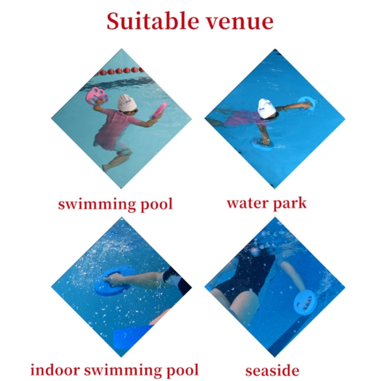 1pair Adult Children Swimming Hand Grip Floating Board Thickened Water Beater Board, Color: Round Comfort Light Blue