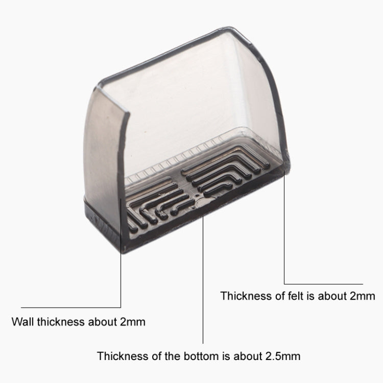 4pcs / Set Thickened Wear-Resistant Table And Chair Leg Covers Household Quiet Non-Slip Stool Foot Protector, Style: Mini Small Square Transparent