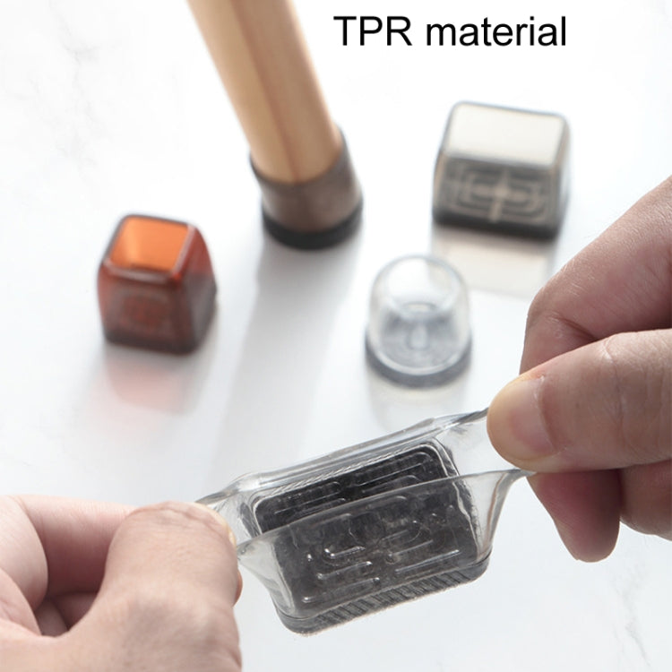 4pcs / Set Thickened Wear-Resistant Table And Chair Leg Covers Household Quiet Non-Slip Stool Foot Protector, Style: Medium Square Light Gray