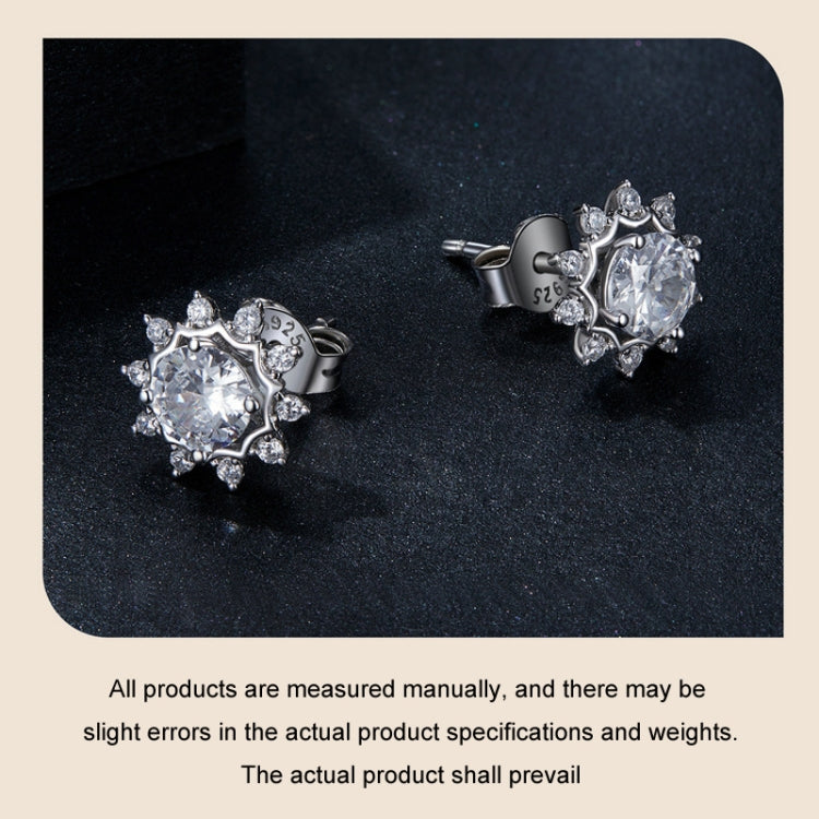 S925 Sterling Silver Plated With White Gold Shining Moissanite Earrings - MSE048