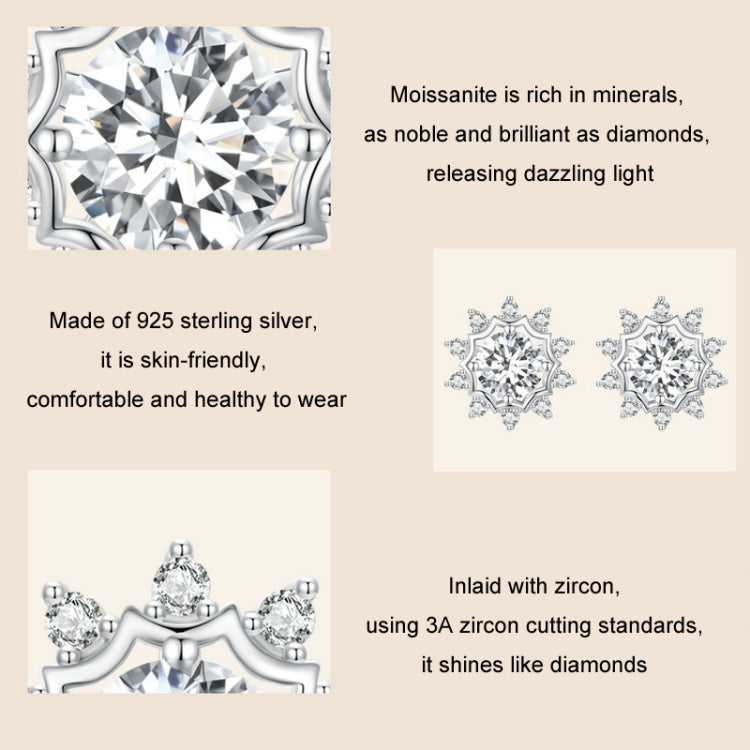 S925 Sterling Silver Plated With White Gold Shining Moissanite Earrings - MSE048
