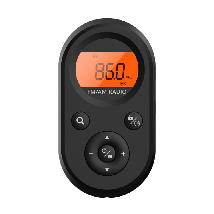 M01 Mini Portable Rechargeable FM / AM Radio With Backlight - Black