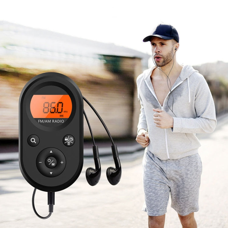 M01 Mini Portable Rechargeable FM / AM Radio With Backlight - Black