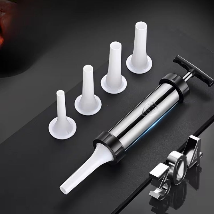 Stainless Steel Sausage Stuffer Tool Hand Operated Meat Sausage Maker With 4pcs Nozzle