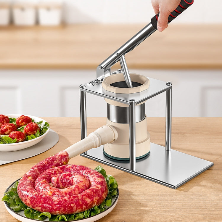 Lever Press Sausage Maker Vertical Fast Manual Sausage Stuffer Tool With 5 Nozzles