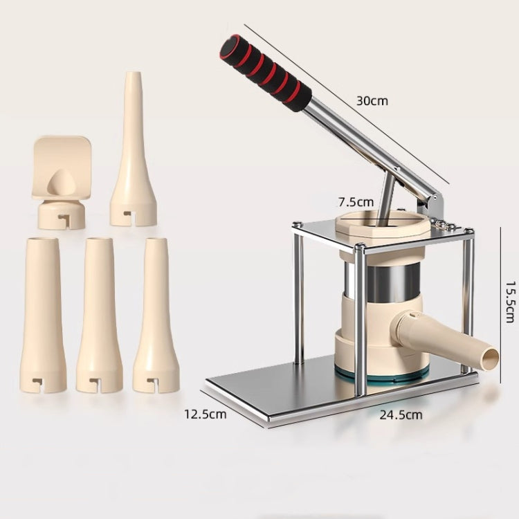 Lever Press Sausage Maker Vertical Fast Manual Sausage Stuffer Tool With 5 Nozzles