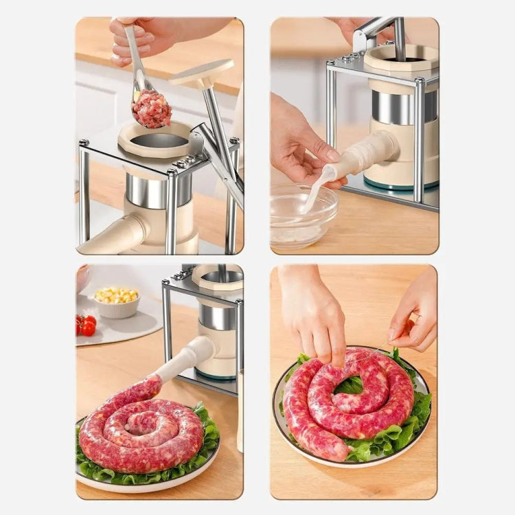 Lever Press Sausage Maker Vertical Fast Manual Sausage Stuffer Tool With 5 Nozzles