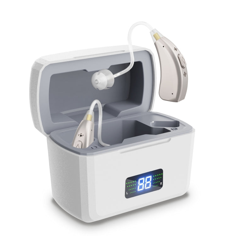 Z-126  Rechargeable Digital Display Hearing Aid Ear-hanging Sound Amplifier - Silver