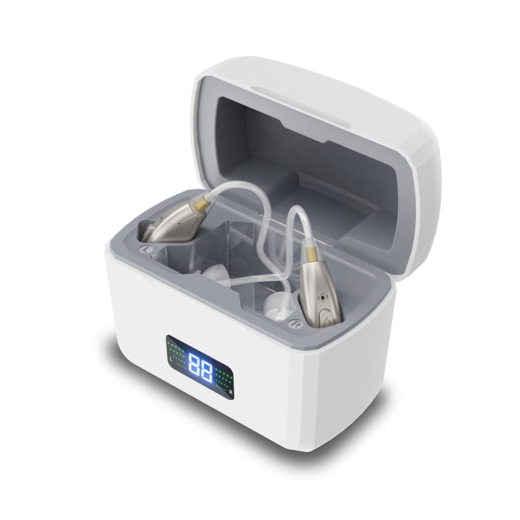 Z-126  Rechargeable Digital Display Hearing Aid Ear-hanging Sound Amplifier - Silver