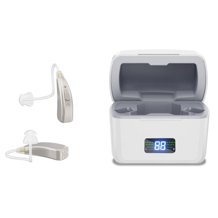 Z-126  Rechargeable Digital Display Hearing Aid Ear-hanging Sound Amplifier - Silver